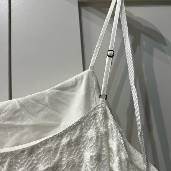 Anthropologie White Crochet Ruffled Midi Dress Women’s Large - Picture 5 of 13